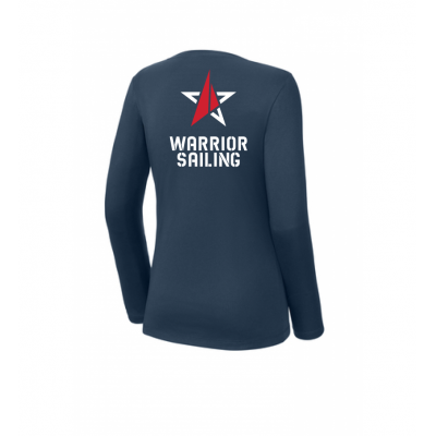 Ladie's Navy LS Performance Tee