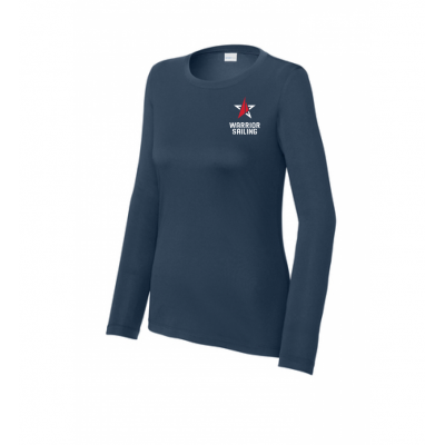 Ladie's Navy LS Performance Tee