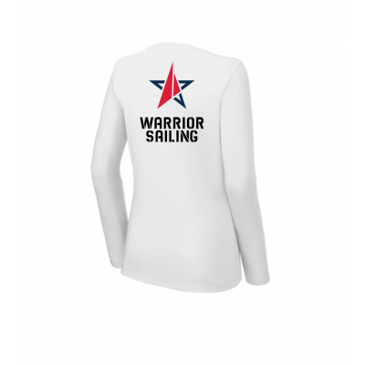 Ladie's White LS Performance Tee